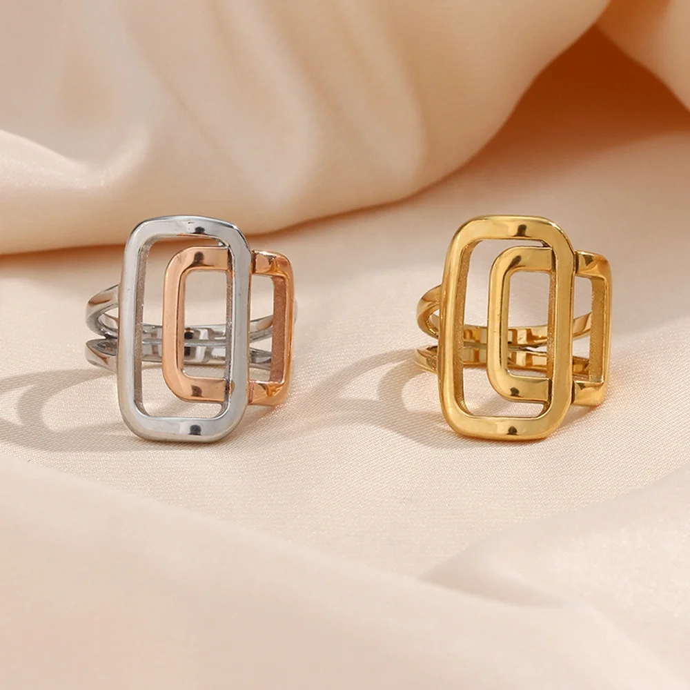 Irregular Geometric Ring Rosegold Ring With Empty Frame Stainless Steel Gold Plated Stacking Rings
Irregular Geometric Ring Rosegold Ring With Empty Frame Stainless Steel Gold Plated Stacking Rings