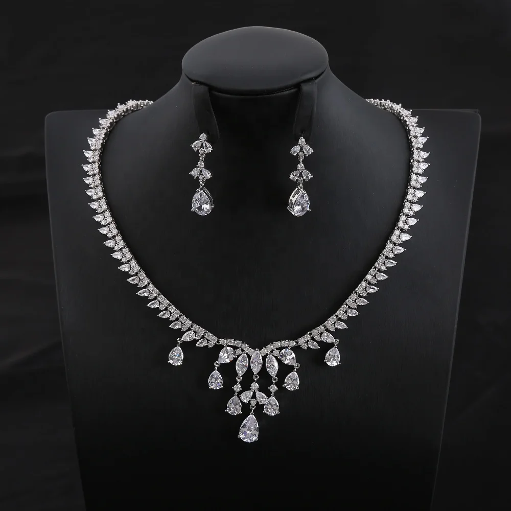 High quality cubic zirconia jewellery for women bridal necklace earrings jewelry sets, Picture shows
High quality cubic zirconia jewellery for women bridal necklace earrings jewelry sets, Picture shows