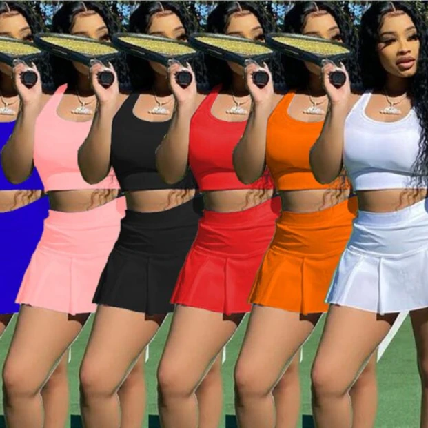XS Size Sexy Clubwear Nightclub dancer Yoga Sportwear Crop Tank Tops With Mini pleated skirt set 2021 Cheerleading Skirt Sets
XS Size Sexy Clubwear Nightclub dancer Yoga Sportwear Crop Tank Tops With Mini pleated skirt set 2021 Cheerleading Skirt Sets