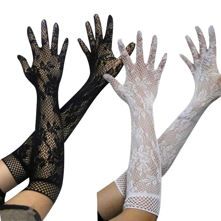 MIO Fashion Floral Lace Bride Gloves Women Vintage Nylon Mesh Sleeve Gloves Long Sexy Black Fishnet Full Finger Gloves
MIO Fashion Floral Lace Bride Gloves Women Vintage Nylon Mesh Sleeve Gloves Long Sexy Black Fishnet Full Finger Gloves