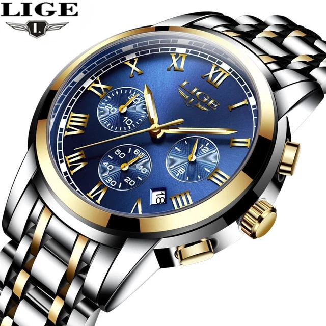 

LIGE Watch 9810 Hot Sale Luxury Top Brand Chronograph Male Sport Wristwatches Reloj Hombre Business Quartz Watches Men Wrist, 12-colors