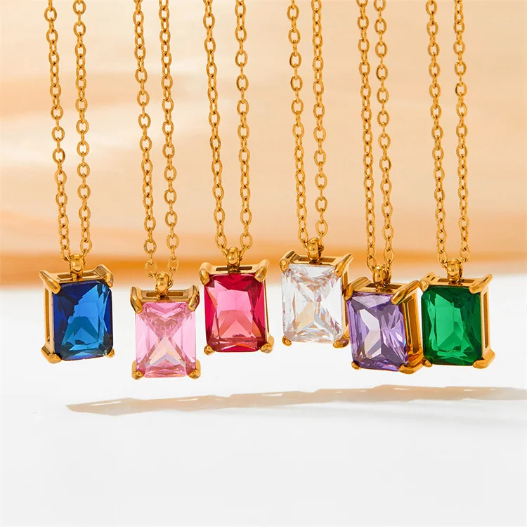 Wholesale No Fade Cz Square Pendant Non Tarnish Titanium Steel Colorful Zircon Diamond Pendant Necklace
Wholesale No Fade Cz Square Pendant Non Tarnish Titanium Steel Colorful Zircon Diamond Pendant Necklace