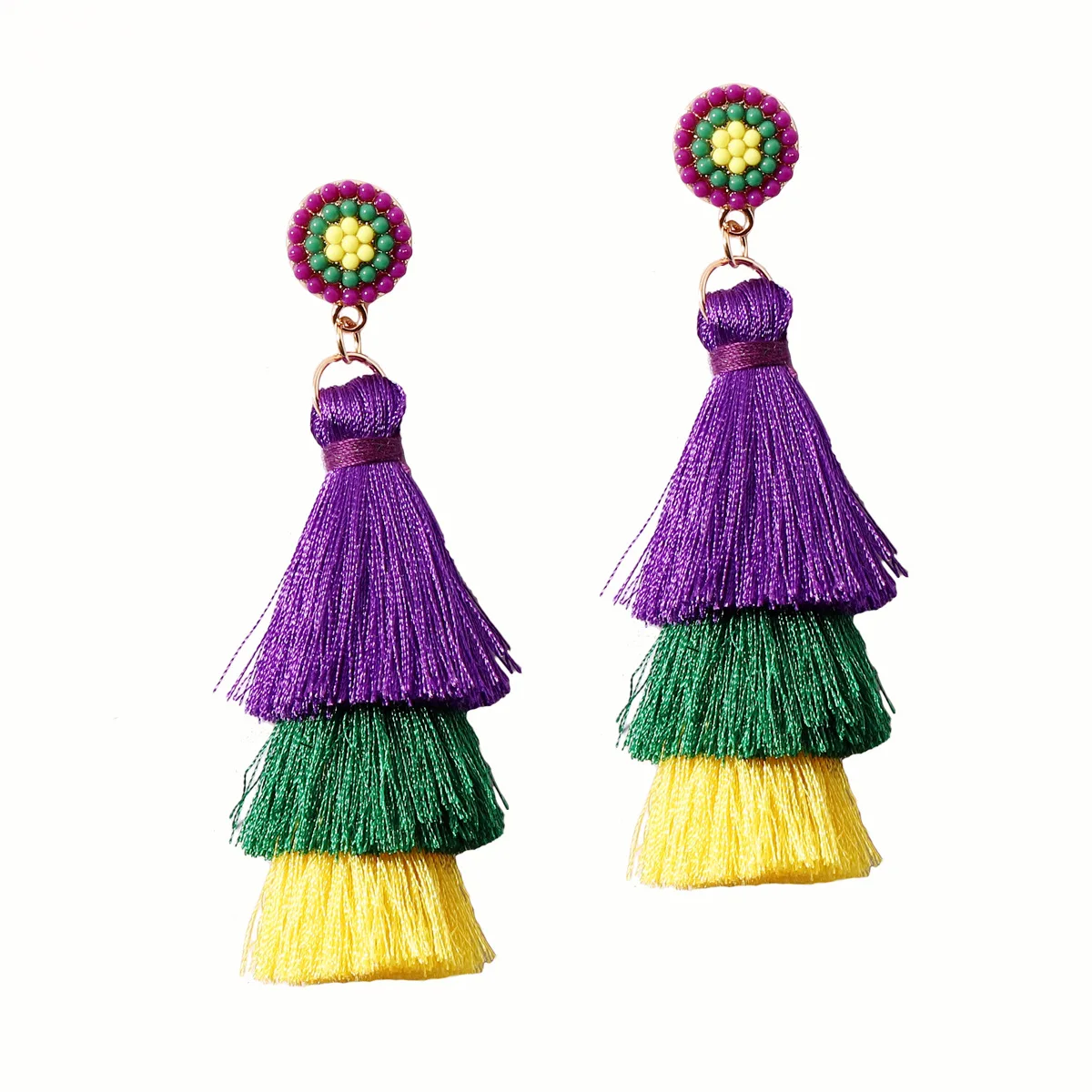 2024 Bohemian Statement Tassel Earrings Multi-layer Pink Green Purple Earrings for Valentine Days Mardi Gras
2024 Bohemian Statement Tassel Earrings Multi-layer Pink Green Purple Earrings for Valentine Days Mardi Gras