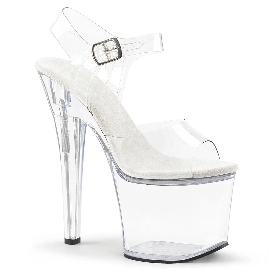 D-heel 17cm-7 inch Fashionable and sexy individual lady waterproof platform is exposed toe ankle belt shoe high-heeled shoes, Black
D-heel 17cm-7 inch Fashionable and sexy individual lady waterproof platform is exposed toe ankle belt shoe high-heeled shoes, Black