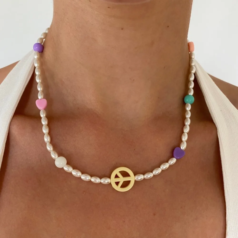 INS Pearl Necklace Multicolor Pearls Y2K Accessories Necklace Choker Peace Pendant Fashion Pearl Chokers Necklaces
INS Pearl Necklace Multicolor Pearls Y2K Accessories Necklace Choker Peace Pendant Fashion Pearl Chokers Necklaces