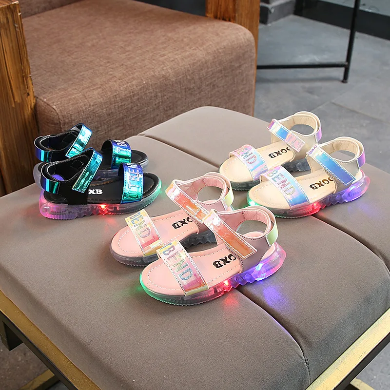 Summer Fashion Princess Shoes Colorful Sandals Children Laser Leather Kids Led Light Shoes Girls Kids Sandals, As shown
Summer Fashion Princess Shoes Colorful Sandals Children Laser Leather Kids Led Light Shoes Girls Kids Sandals, As shown