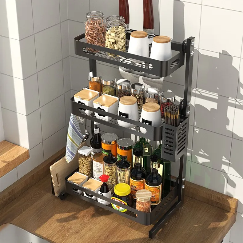 Amazon same product Kitchen stainless steel seasoning storage rack three-layer spice storage rack spice rack organizer, Black
Amazon same product Kitchen stainless steel seasoning storage rack three-layer spice storage rack spice rack organizer, Black