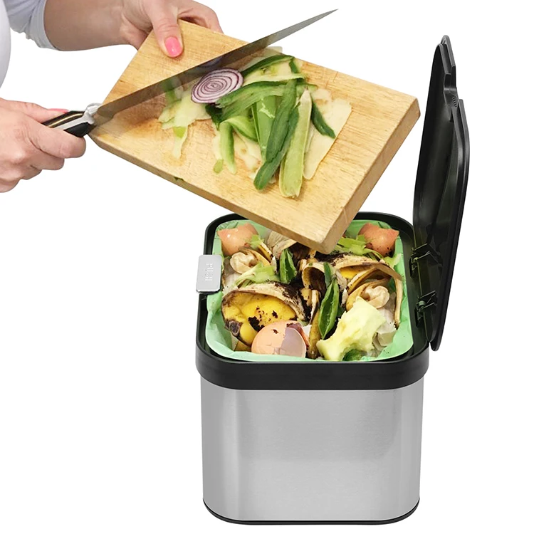 1.13 Gallons Indoor Stainless Steel Kitchen Counter Compostable Food Waste Bin, Black/white/red/purple/green/blue/orange/pantone color
1.13 Gallons Indoor Stainless Steel Kitchen Counter Compostable Food Waste Bin, Black/white/red/purple/green/blue/orange/pantone color