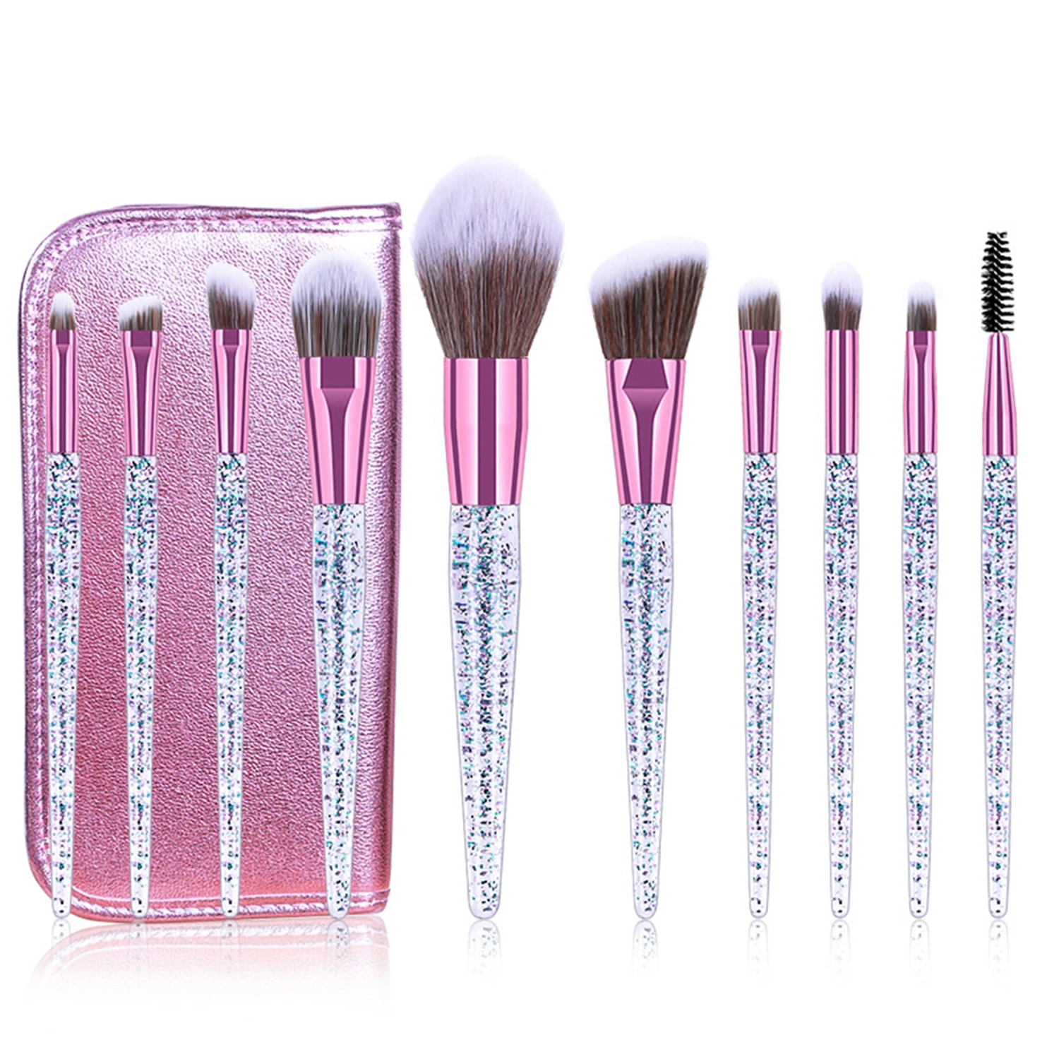 2021 new design 10pcs customizable synthetic quicksand handle makeup brush set with bag
2021 new design 10pcs customizable synthetic quicksand handle makeup brush set with bag
