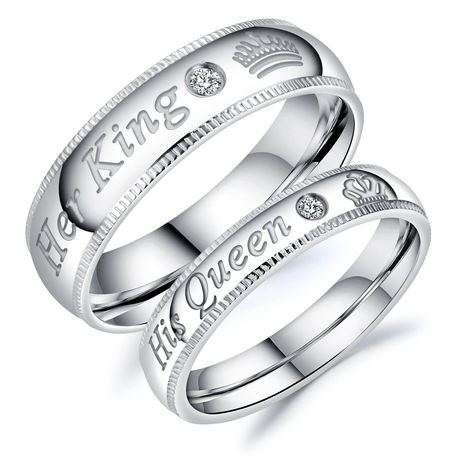 Titanium Steel King Queen Ring Zirconia Cubic Wedding Rings King and Queen Rings Engagement Crown Jewelry for Men Women
Titanium Steel King Queen Ring Zirconia Cubic Wedding Rings King and Queen Rings Engagement Crown Jewelry for Men Women