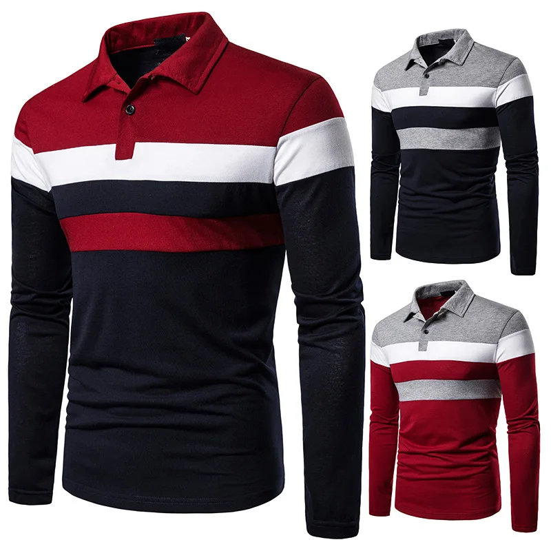 Men Spring Long Sleeve POLO Shirt Three Colors Stitching Casual Fashion Shirt Tops Business Style Shirt, Customized color
Men Spring Long Sleeve POLO Shirt Three Colors Stitching Casual Fashion Shirt Tops Business Style Shirt, Customized color