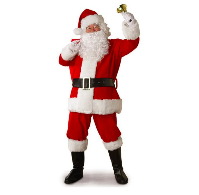 חג המולד למבוגרים גבר יהלומי קטיפה סנטה קלאוס תלבושות לגברים נשים קוספליי תחפושת חליפה