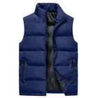 Vest Casual Windproof Winter Plain Zipper Casual Sleeveless Plus Size Padding Waistcoal Men Down Vest