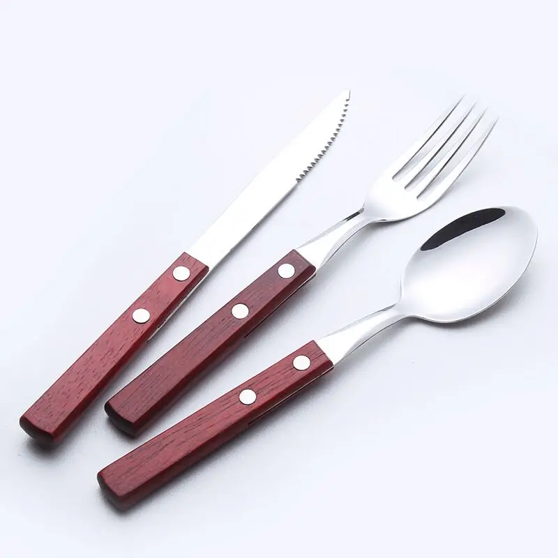 3pcs High Quality Wooden Handle Flatware Set 304 Stainless Steel Cutlery Set
3pcs High Quality Wooden Handle Flatware Set 304 Stainless Steel Cutlery Set