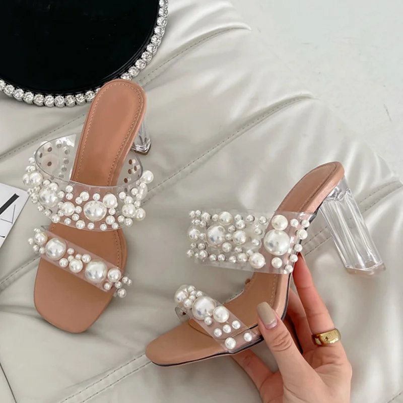New Transparent PVC String Bead Shoes Woman Fashion Open Toe Slippers Crystal Perspex Heels Slides Beach Sandale Femme
New Transparent PVC String Bead Shoes Woman Fashion Open Toe Slippers Crystal Perspex Heels Slides Beach Sandale Femme