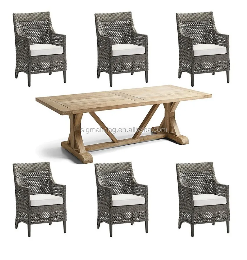Patio outdoor garden wicker dining table set furniture sale