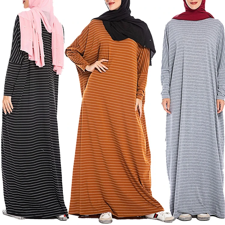Wholesale Islamic Clothing Muslim Solid Color Loose Cotton Jersey Stripe Leisure Casul Maxi Women Dress Dubai Abaya, 5 colors in stock accepted customzied design
Wholesale Islamic Clothing Muslim Solid Color Loose Cotton Jersey Stripe Leisure Casul Maxi Women Dress Dubai Abaya, 5 colors in stock accepted customzied design