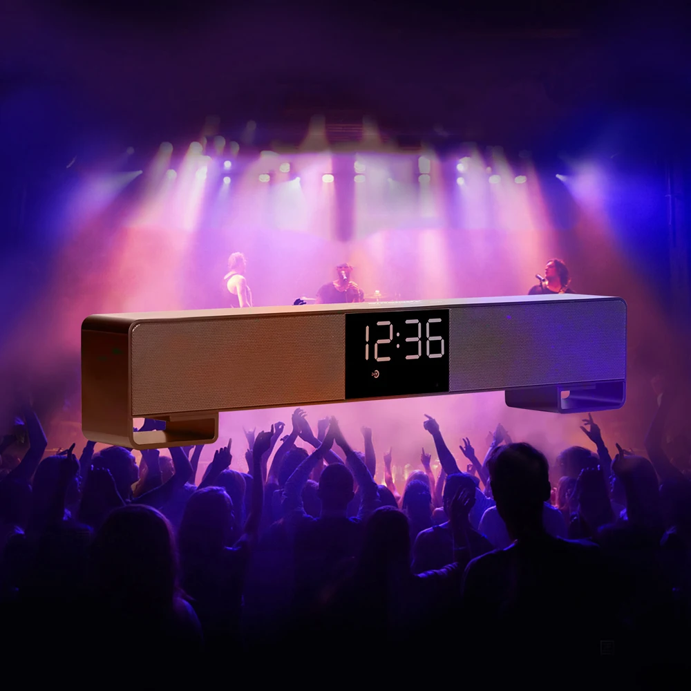 GAS-8010 Wireless Bluetooth Speaker Soundbar TV 10W Portable Mini Sound Box Music Loudspeaker Home theater Alarm AUX Radio FM - ANKUX.COM