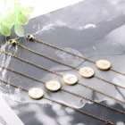 Paua Fashion DIY 18k Gold Personalized Alphabet Initial Letter M Paua Nature Shell Bracelet