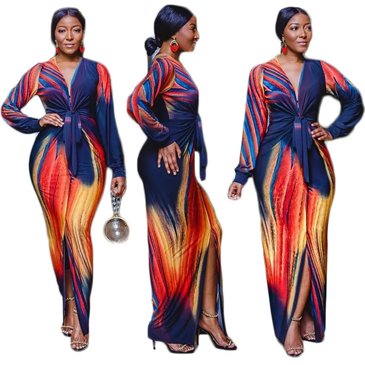 Factory cheapest women dress sexy bodycon deep V long sleeve print party dress, Mix color or custom colors
Factory cheapest women dress sexy bodycon deep V long sleeve print party dress, Mix color or custom colors