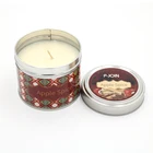 Home decoration the 100% soy wax vanilla candle container tin