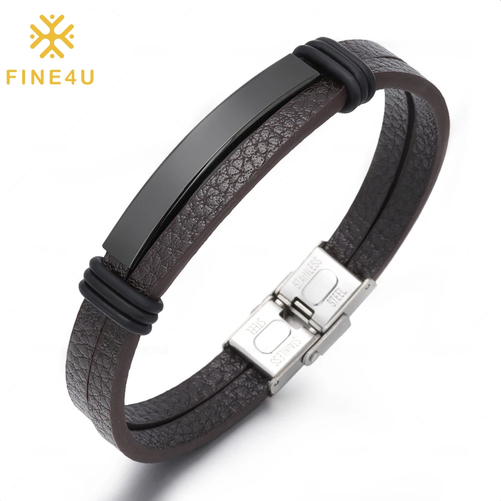 Wholesale Luxury Jewelry Blank Bar Stainless Steel Clasp Custom Leather Bracelet For Men Personalized
Wholesale Luxury Jewelry Blank Bar Stainless Steel Clasp Custom Leather Bracelet For Men Personalized