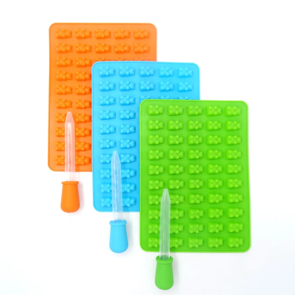 Silicone Gummy Bear Gummy Mold 50 Hole Gummy Bear Mold Home-made, Red green blue orange
Silicone Gummy Bear Gummy Mold 50 Hole Gummy Bear Mold Home-made, Red green blue orange