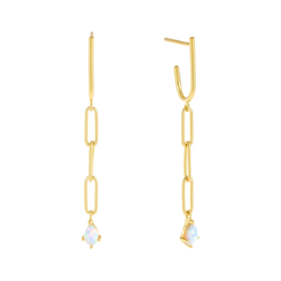 925 Sterling Silver 18k Gold Plated Opal Link Drop Stud earrings For Woman Gold Plated Earrings
925 Sterling Silver 18k Gold Plated Opal Link Drop Stud earrings For Woman Gold Plated Earrings