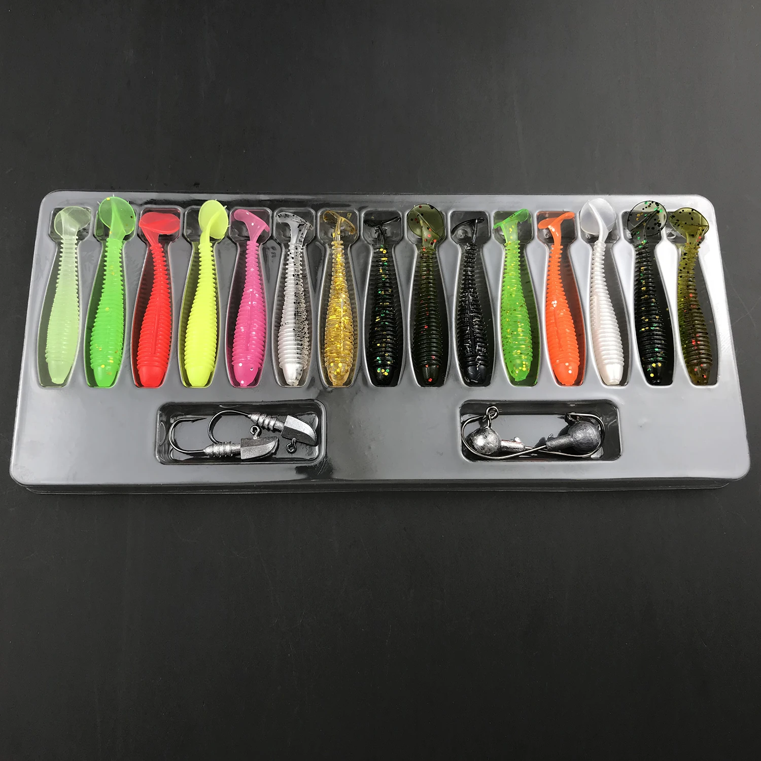 Root fishing soft bait set with lead head hooks PVC soft worm mini fishing lures other fishing products, Mix colors
Root fishing soft bait set with lead head hooks PVC soft worm mini fishing lures other fishing products, Mix colors