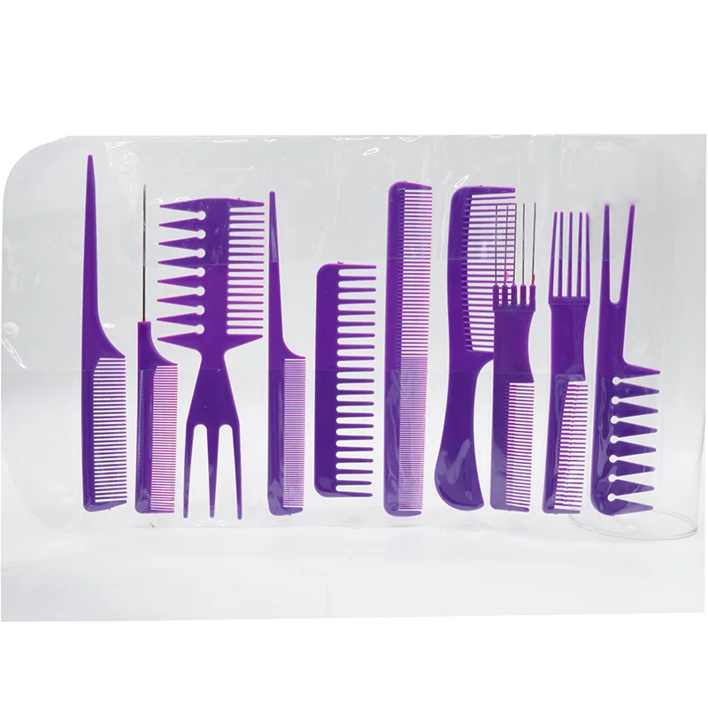 10 Piece Hair Styling Professional Salon Comb Set For All Hair Types And Styles, Black+orange+purple
10 Piece Hair Styling Professional Salon Comb Set For All Hair Types And Styles, Black+orange+purple