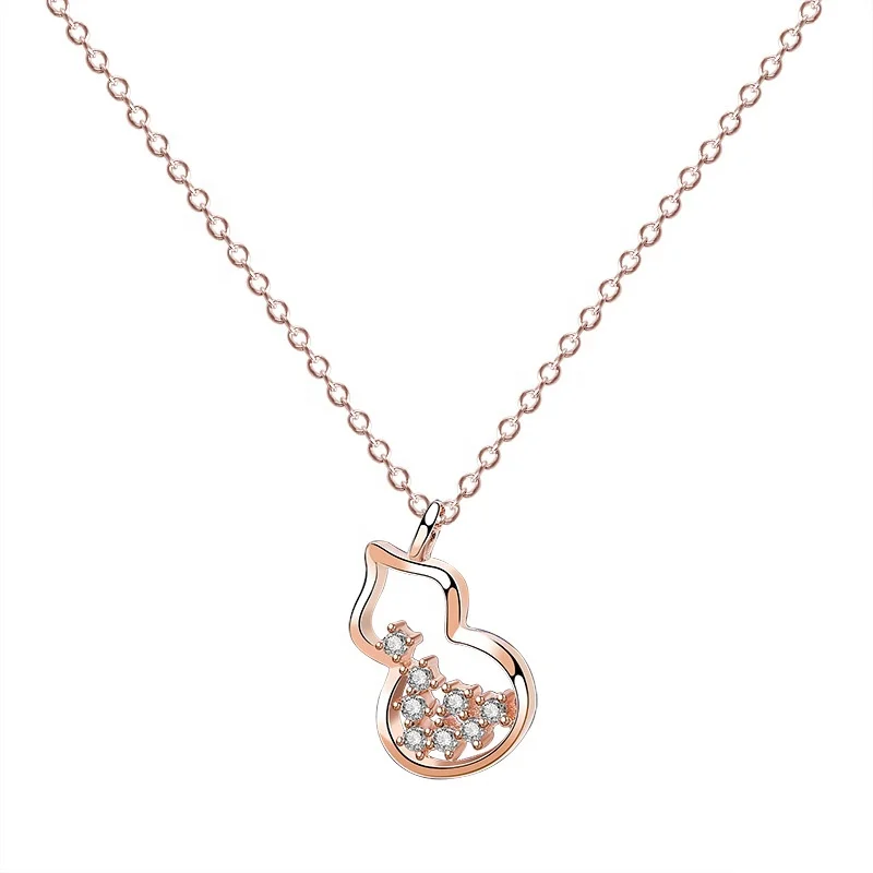 Shenzhen Wholesale Price Jewelry Women Lovely 925 Sterling Silver Gourd Necklace, White, rose gold
Shenzhen Wholesale Price Jewelry Women Lovely 925 Sterling Silver Gourd Necklace, White, rose gold