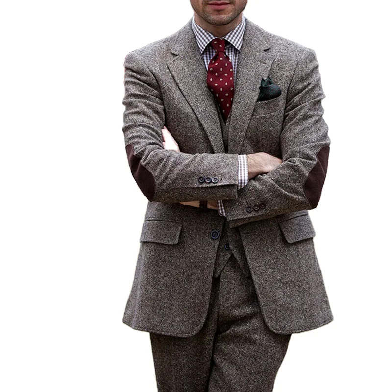 Tweed Men Suits for Winter 3 Pieces Groom Tuxedo Male Fashion Wedding Costume Jacket Vest Pants Custom Made
Tweed Men Suits for Winter 3 Pieces Groom Tuxedo Male Fashion Wedding Costume Jacket Vest Pants Custom Made
