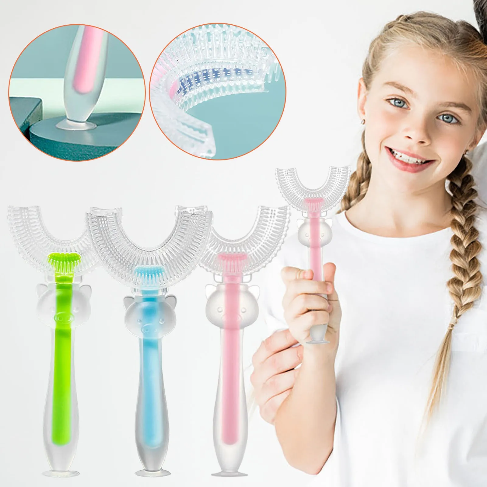 children u shape toothbrush kid portable soft bristle Colorful cute kids toothbrush 360 silicone kids toothbrush u-shape
children u shape toothbrush kid portable soft bristle Colorful cute kids toothbrush 360 silicone kids toothbrush u-shape