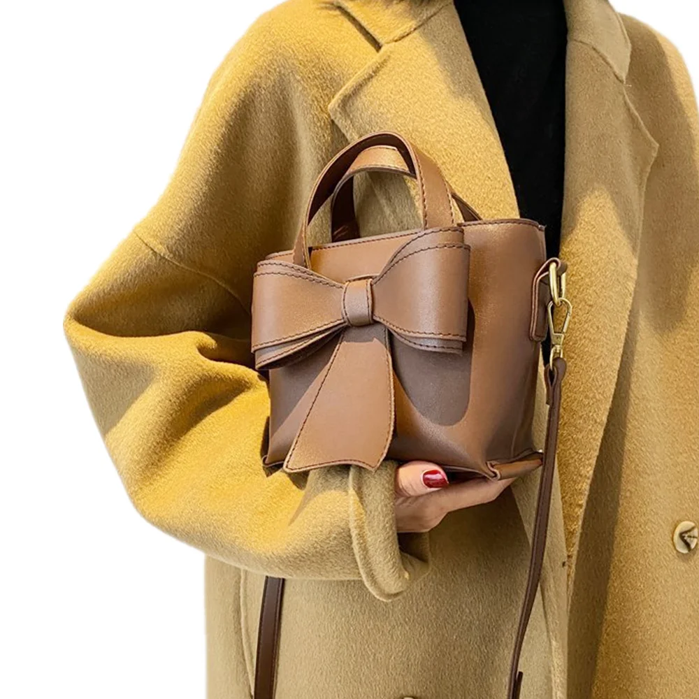 Fashion bowknot women's bag versatile tote bag leather single shoulder handbag, Black/brown/coffee
Fashion bowknot women's bag versatile tote bag leather single shoulder handbag, Black/brown/coffee