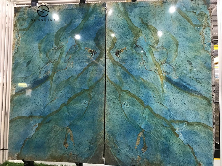 Luxury Natural Rare Blue Danube Marble Stone Slab for TV Background