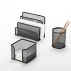 Sam Mesh Desk Organizer Set - 3 Piece Set Black Color - Office Supply Desk Organizers