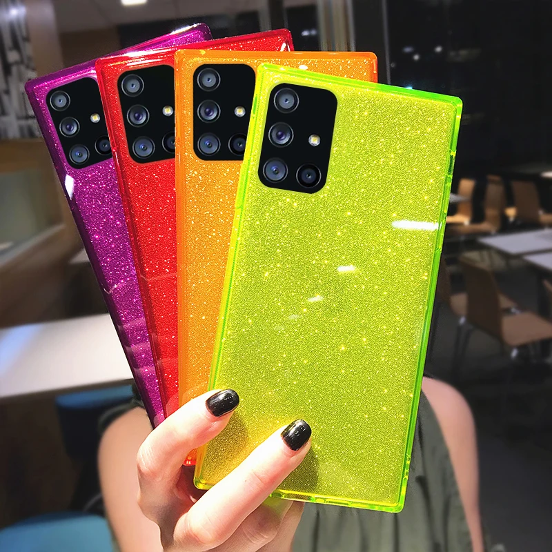 Square Fluorescent Glitter Phone Case For Samsung S20 FE Plus Note 20 Ultra S10 A71 A51 A50 A70 S21 Transparent Soft TPU Cover
Square Fluorescent Glitter Phone Case For Samsung S20 FE Plus Note 20 Ultra S10 A71 A51 A50 A70 S21 Transparent Soft TPU Cover