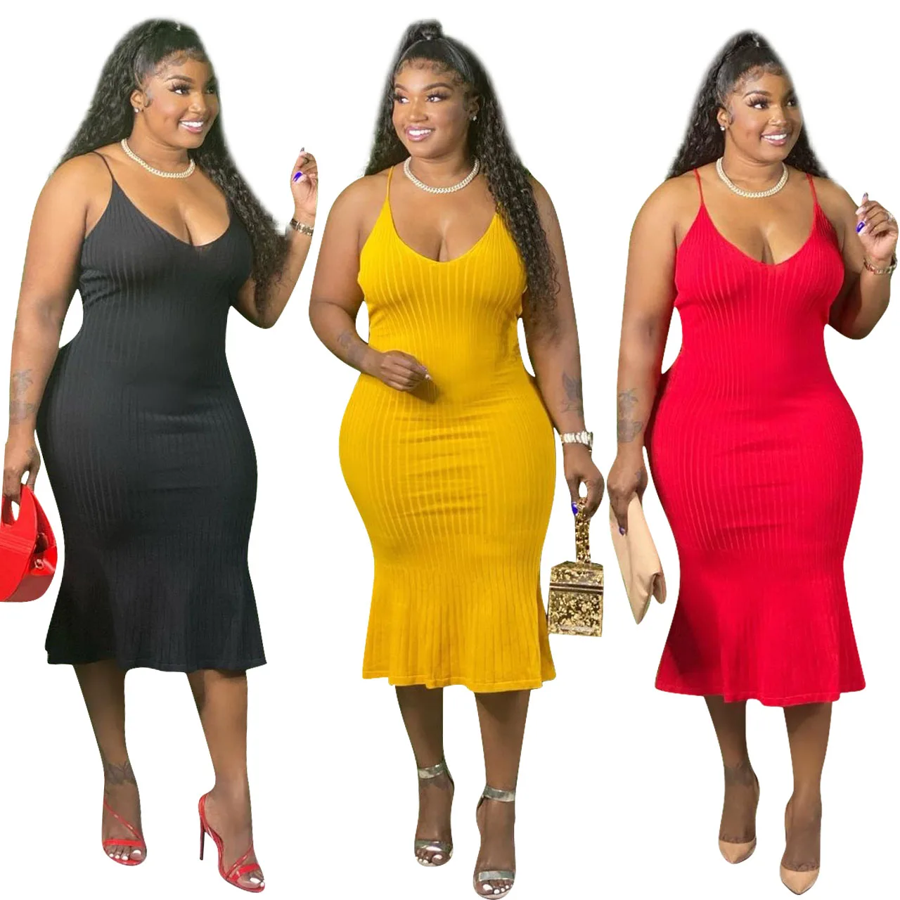 Good Quality Fashion Clothing Summer Knitting Slip Dress Bodycon Plus Size Dress Women Fishtail Skirt
Good Quality Fashion Clothing Summer Knitting Slip Dress Bodycon Plus Size Dress Women Fishtail Skirt