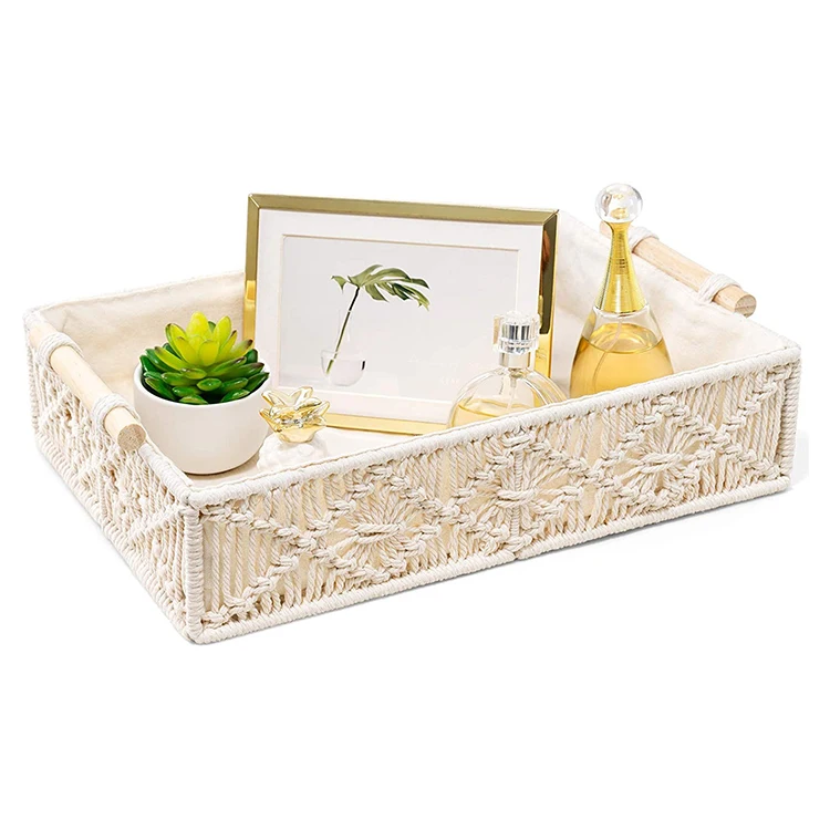Amazon hot selling handmade decorative cotton rope storage basket cotton storage bin for home storage with wooden handle, Customized color
Amazon hot selling handmade decorative cotton rope storage basket cotton storage bin for home storage with wooden handle, Customized color