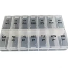 AM PM 14 Compartments Pill box plastic simple pill box 7 days