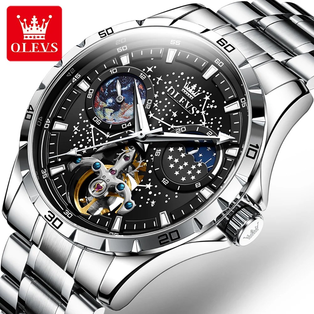 OLEVS 6689 oem custom logo Stainless Steel Waterproof waterproof sport luxury automatic Mechanical Watch wach for man
OLEVS 6689 oem custom logo Stainless Steel Waterproof waterproof sport luxury automatic Mechanical Watch wach for man