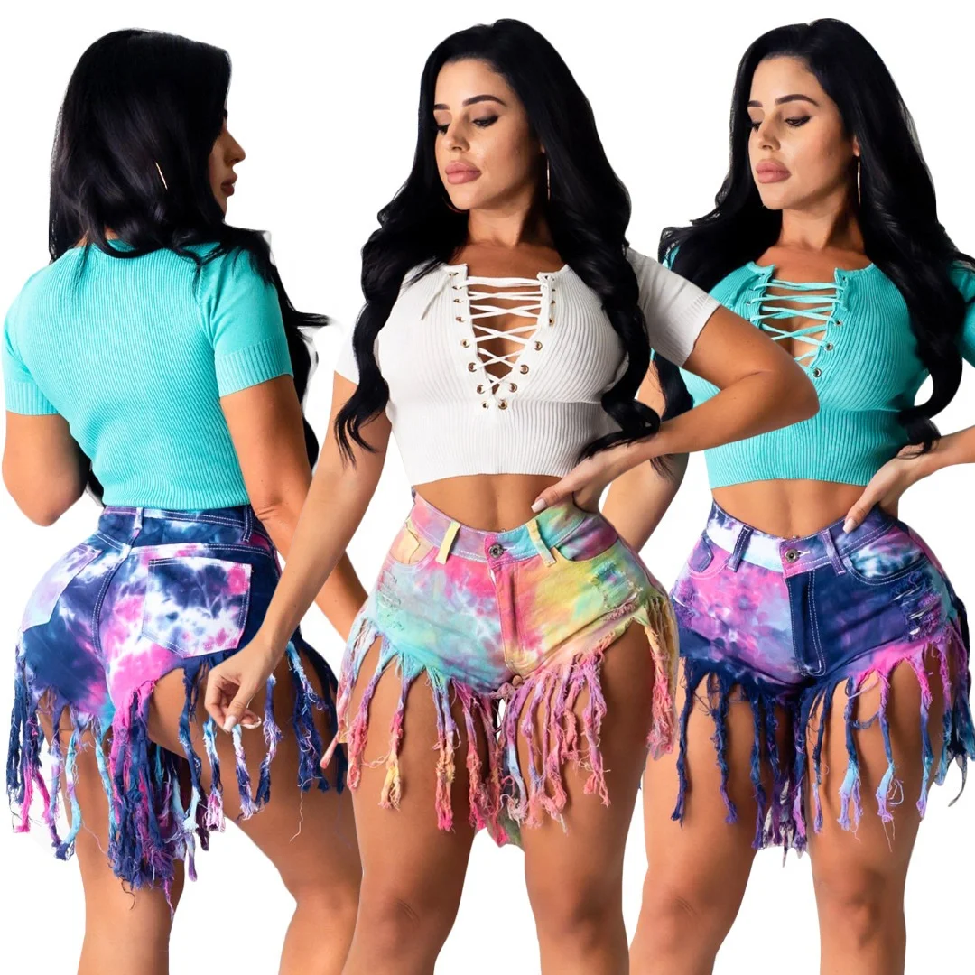 2020 New Trendy Women Stretch Distressed Denim Jeans Shorts Sexy Tassel Ripped Jeans Brushed Printed Tie DyeJeans Shorts, As pictures show
2020 New Trendy Women Stretch Distressed Denim Jeans Shorts Sexy Tassel Ripped Jeans Brushed Printed Tie DyeJeans Shorts, As pictures show