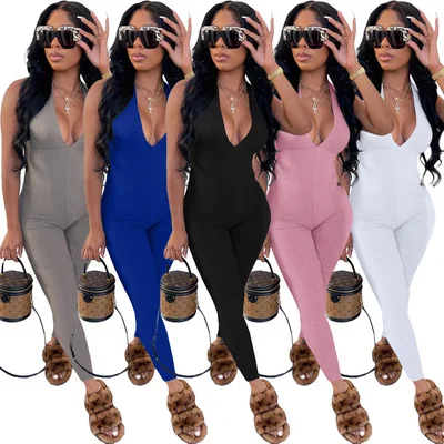 2021 woman clothing Halter backless bodysuit v-neck rompers womens jumpsuit with pants
2021 woman clothing Halter backless bodysuit v-neck rompers womens jumpsuit with pants