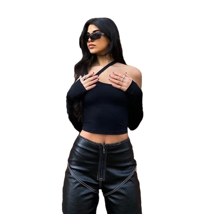 K21L06987 Autumn New Fashion Solid Color Casual Slim Top Detachable Sleeves Hanging Neck Design T-Shirt Women Sexy Top
K21L06987 Autumn New Fashion Solid Color Casual Slim Top Detachable Sleeves Hanging Neck Design T-Shirt Women Sexy Top