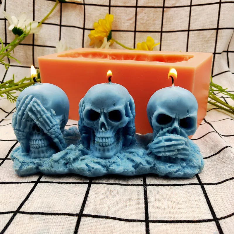 3D epoxy resin creative 3 skull skeleton candles mold DIY making resin crafts home decoration silicone molds, Random
3D epoxy resin creative 3 skull skeleton candles mold DIY making resin crafts home decoration silicone molds, Random