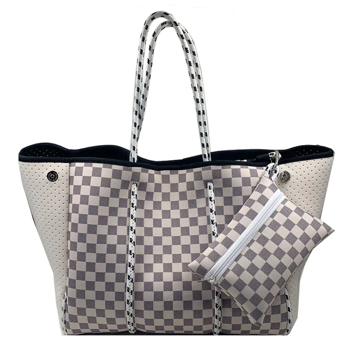 Beach Bag Designer Handbags Neoprene checkered Tote Handbag for women Neoprene Tote Bag Custom, Many colors
Beach Bag Designer Handbags Neoprene checkered Tote Handbag for women Neoprene Tote Bag Custom, Many colors