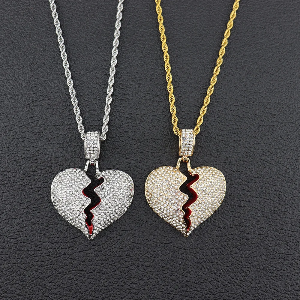 2021 Sailing Jewelry Hip Hop Heart-shaped Couple Necklace Rhinestone Couple Necklace Full Rhinestone Heart Necklace
2021 Sailing Jewelry Hip Hop Heart-shaped Couple Necklace Rhinestone Couple Necklace Full Rhinestone Heart Necklace