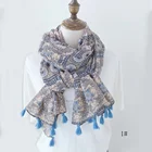 Free Sample No MOQ Cotton Polyester Pashmina Shawl Digital Print Fringed Head Scarf Wrap