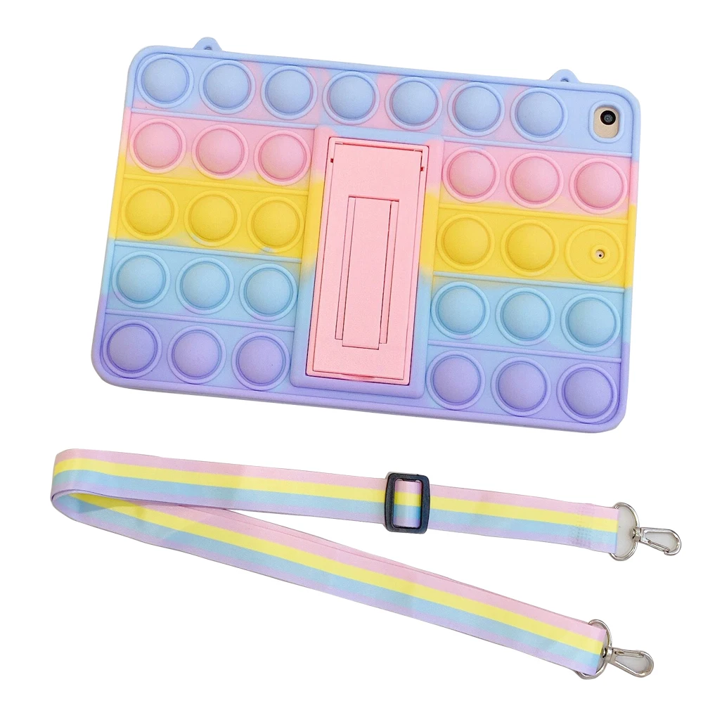 Tablet Shell Case for iPad mini 7" Tablet with Back Stand and Hanging Rope Silicone Shockproof Fidget Sensory Toy Stress Releas, Rainbow multicolor
Tablet Shell Case for iPad mini 7" Tablet with Back Stand and Hanging Rope Silicone Shockproof Fidget Sensory Toy Stress Releas, Rainbow multicolor