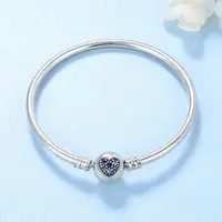 Real 925 sterling silver Heart Shape Pave Colorful Blue CZ Charms Bracelet for women jewelry trendy Dropshipping
Real 925 sterling silver Heart Shape Pave Colorful Blue CZ Charms Bracelet for women jewelry trendy Dropshipping